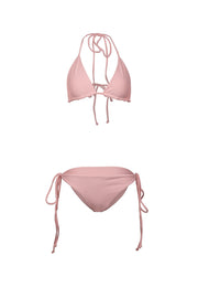 Irresistible must-have high-end swimwear set in eco-friendly rib material. Embrace the chic allure of a classic triangle bikini in Blossom pink, boasting quick-dry technology and modest coverage for a sexy and enjoyable beach experience. Ready for purchase and beach-ready glam!