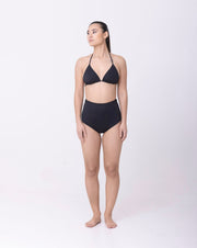 Coastline High Waisted Bottom- ECO RIB ♻️ Black