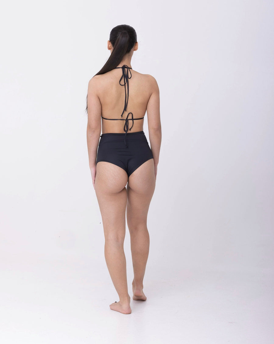 Coastline High Waisted Bottom- ECO RIB ♻️ Black